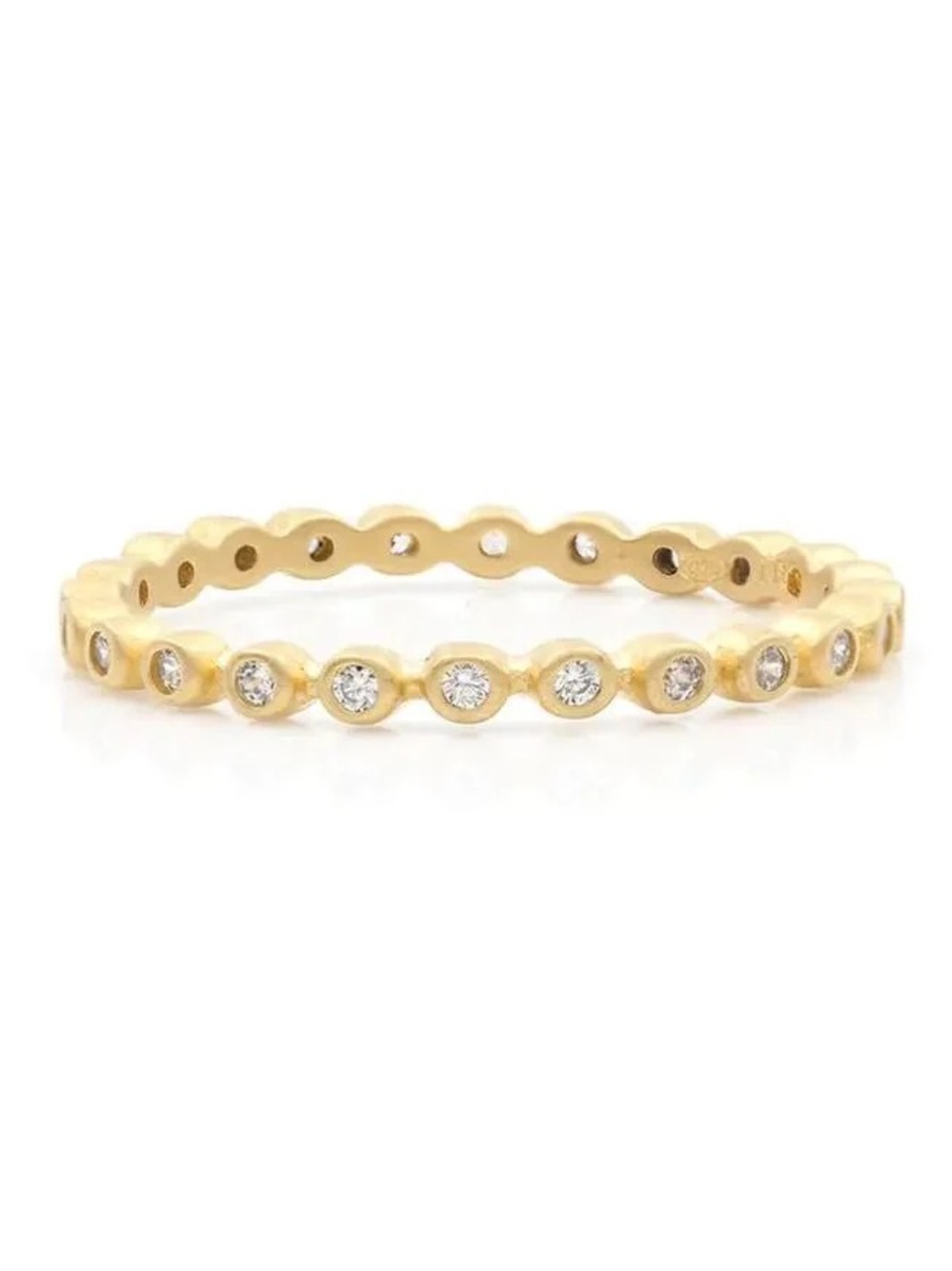 💍 Freida Rothman 14K Over 925 Bezel Pavé Stacking Ring, Sz 6, NWT, MSRP $125